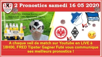 Pronostic Eintracht Francfort Mönchengladbach Bundesliga GRATUIT 16-05