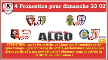 Pronostic Torino Parme Serie A 23-02 Pronostic Torino Parme Serie A GRATUIT