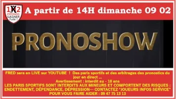 Pronoshow LIVE pour tes paris sportifs