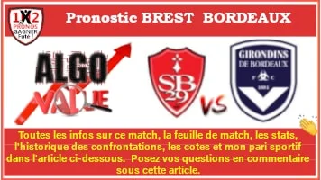 Pronostic Brest Bordeaux Ligue 1