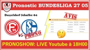 Pronostic Dusseldorf Schalke 04 Bundesliga GRATUIT 27-05