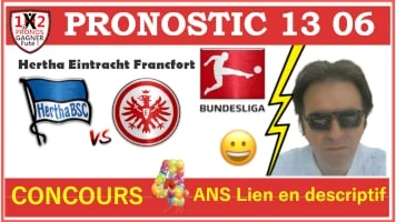 Pronostic Hertha Eintracht Francfort Bundesliga GRATUIT 13-06