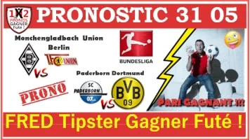 Pronostic Paderborn Borussia Dortmund Bundesliga GRATUIT 31-05