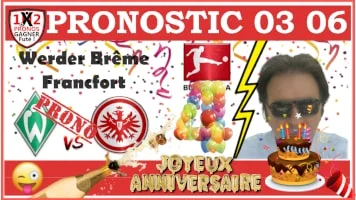 Pronostic Werder Brême Francfort Bundesliga GRATUIT 03-06